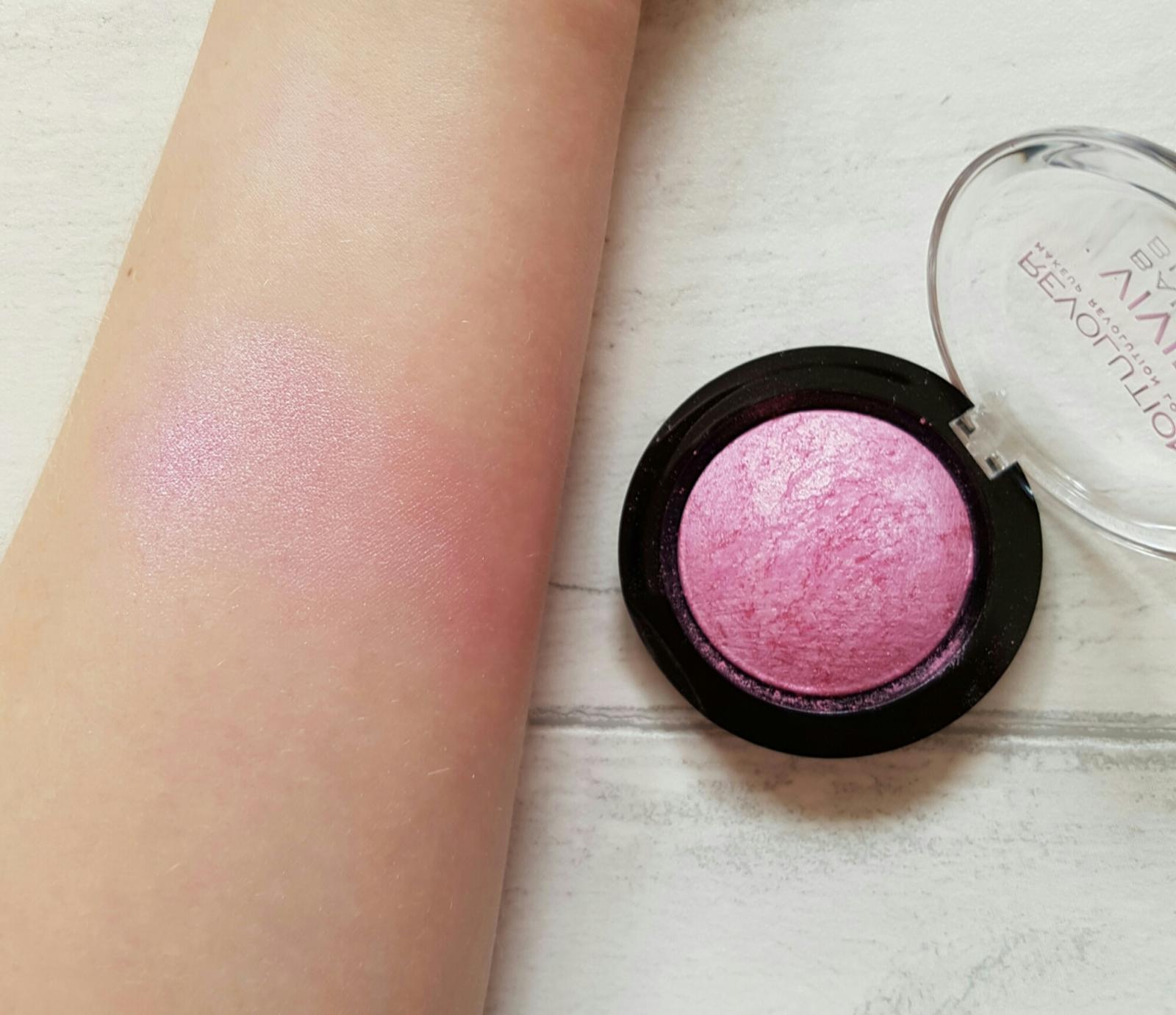 makeup revolution vivid baked blush bang bang youre dead swatch